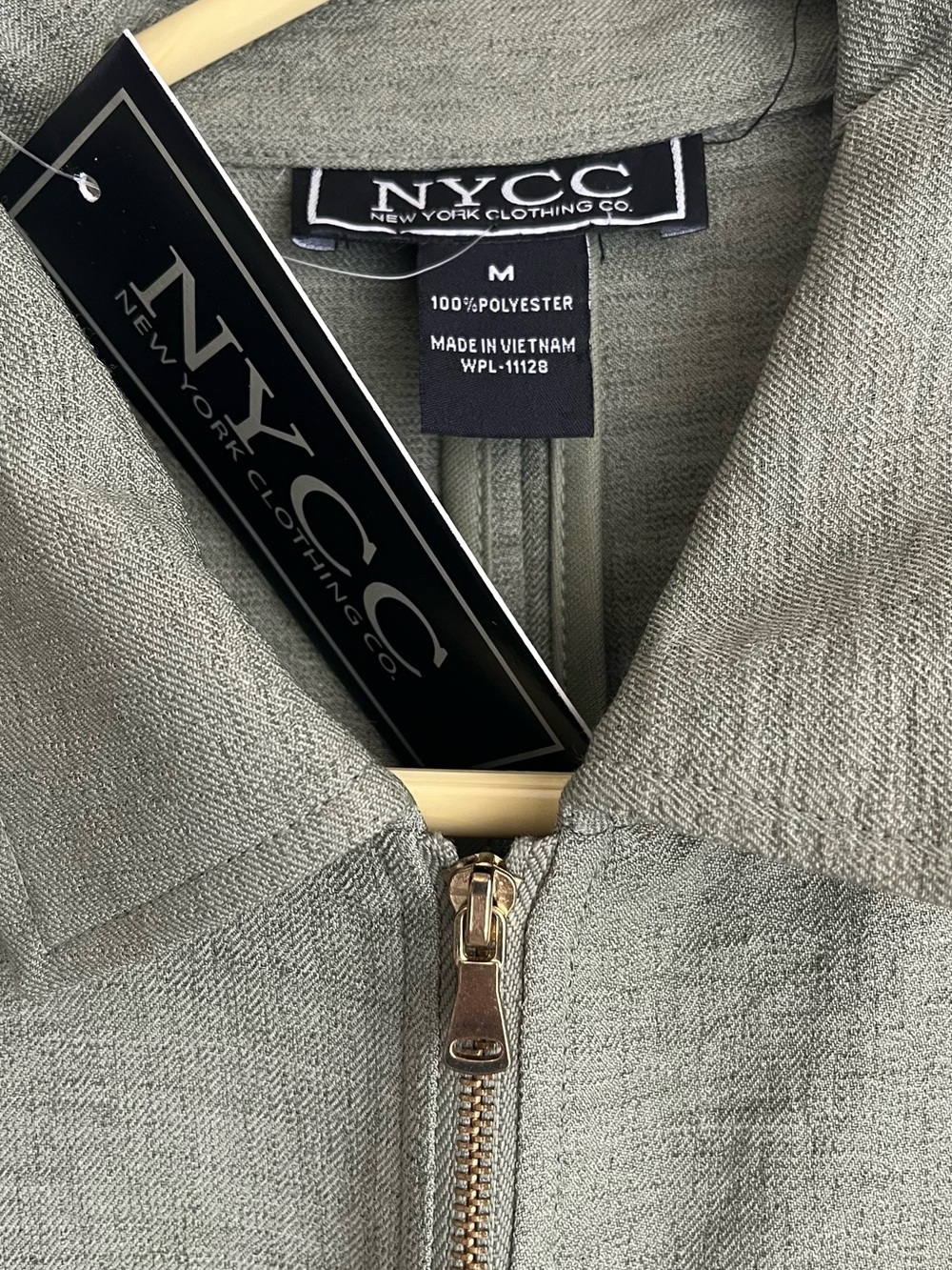 NYCC Olive Utility Jacket with Front Zip - Picture 2 of 3
